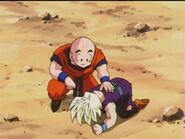 Gohan mourning his father's death.