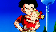 Krillin holding Marron