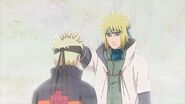 Naruto with his father as Minato voices his faith in him.