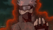 Kakashi with some of Kurama's chakra.