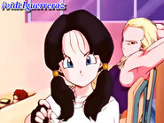 Videl asking Gohan about their meeting at the bank robbery