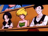 Videl with Erasa, Sharnper, Melvin, Angela and Gohan