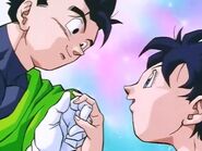 Videl and Gohan flying away