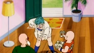 Bulma tells everyone that Yamcha is dating another girl