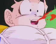 Gohan spits out blood