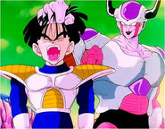 Frieza grabs Gohan's hair