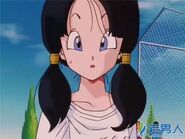 Videl with long hair to look at Gohan