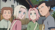 Choji and the others wonder If Yota had put flowers in Sasuke's bag.