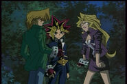 Yami Yugi sees Mai get mad at Joey for taking her starchips