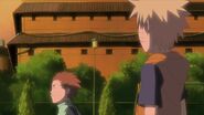 Naruto saying goodbye to Choji.