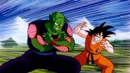 Goku and Piccolo prepare to fight Raditz