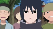 Sasuke after he sees that Naruto fail the Shuriken Technique.