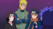 Team Minato in a vision by Kakashi.