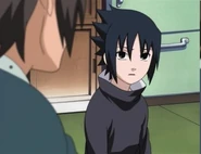 Sasuke tells his father that he'll be able to master the Sharingan someday because he is his son.