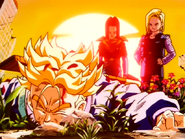 Future Trunks is defeated by the androids.