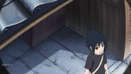 Sasuke leaves his home to go to the Ninja Academy.