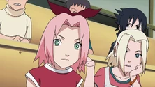 Sakura tells Iruka that she didn't see Naruto