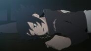 Sasuke lays on the floor after he saw how his whole clan is murder.