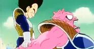 Vegeta holds Dodoria in a tight grip