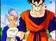 Future Trunks and Gohan confront the androids.