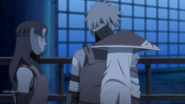 Kakashi being inform by Hiruzen that Naruto is at the age of 4.