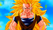 Goku in his Super Saiyan 3 confront Super Buu