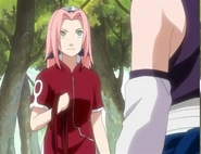 Sakura finally giving the ribbon back to Ino.