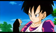 Videl with short hair and talking about her parents and wealth life after junior division