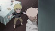 Naruto begging Hiruzen to tell him who his mother, and father are.