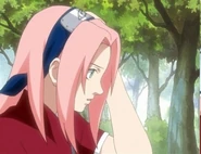 Sakura tells Ino that she doesn't need the ribbon anymore.