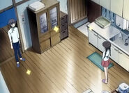 Yuki is surprise that Tohru actually cleaned the whole kitchen.