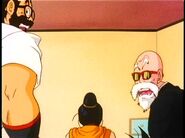 Future Master Roshi's first appearance as he sees Gohan in the bedroom.