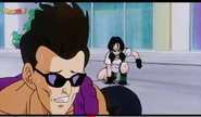 Videl lands on ground