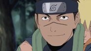 Iruka is happy that Kakashi wished him good luck on looking after Naruto in the Ninja Academy.