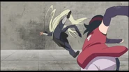 Sarada defeats her opponent