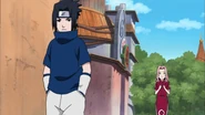 Sasuke telling Sakura that he doesn't want to walk home with her, but says to her that he is going to train now since he's a genin, and doesn't want anyone to bother him.
