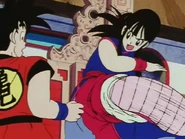Chi-Chi tries to knee kick Goku