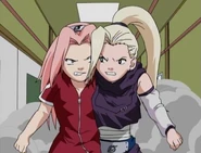Sakura and Ino running to class.