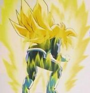 Gohan turns Super Saiyan for the first time during his training with his father in in the Hyperbolic Time Chamber