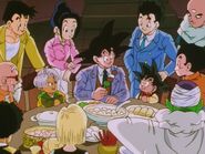Gohan with his friends and family