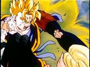 Future Gohan battling his hardest against the androids.