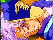 Future Trunks gets his head crush by 17.