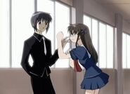 Yuki is surprise that Tohru will cut herself and still keep the Sohma Family Curse a secret.