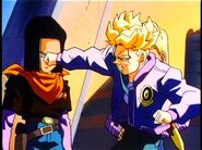 Future 17 being punch by Trunks.