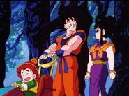 Goku with his family.