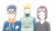 Obito with Rin and Minato in a vision by Kakashi.