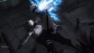 Kakashi is seriously angry after Kinoe mentions Rin's death in front of him.