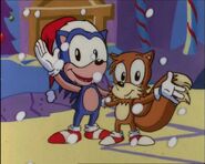 Sonic and Tails wishing everyone to a very merry Christmas