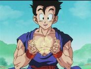 Gohan shows an example to Goten and Videl