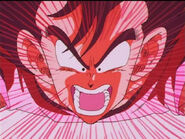 Goku about to use Kaioken on Nappa